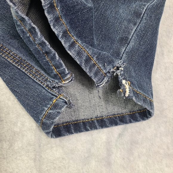 Carhart Men's Blue Denim Jeans Big Relaxed Fit Work Pants 44x32 Leg Hems Clipped - Picture 7 of 16